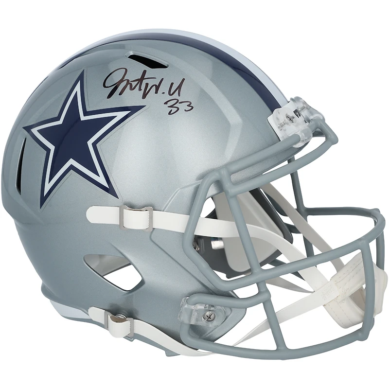 Javonte Williams Dallas Cowboys Autographed Riddell Speed Replica Helmet