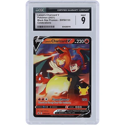 Charizard V 2021 Pokemon Celebrations Black Star Promo #SWSH133 CGC Authenticated 9 Card