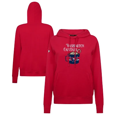 Women's Levelwear Red Washington Capitals Mellow Holiday Adorn Hoodie