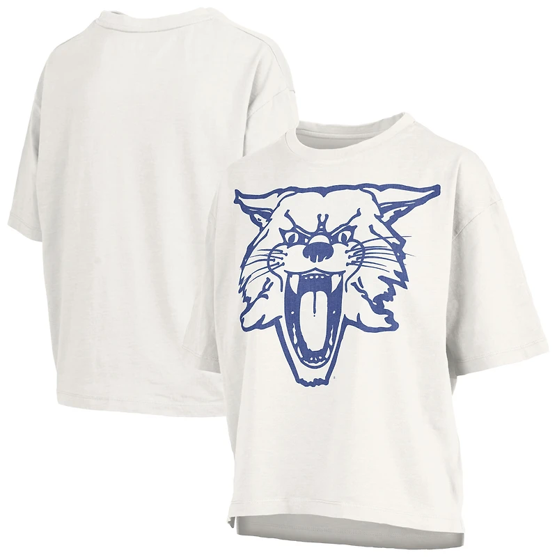 Women's Pressbox White Kentucky Wildcats Big Canvas Puff Castillo Motley Slub T-Shirt