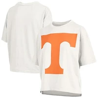 Women's Pressbox  White Tennessee Volunteers Big Canvas Puff Castillo Motley Slub T-Shirt