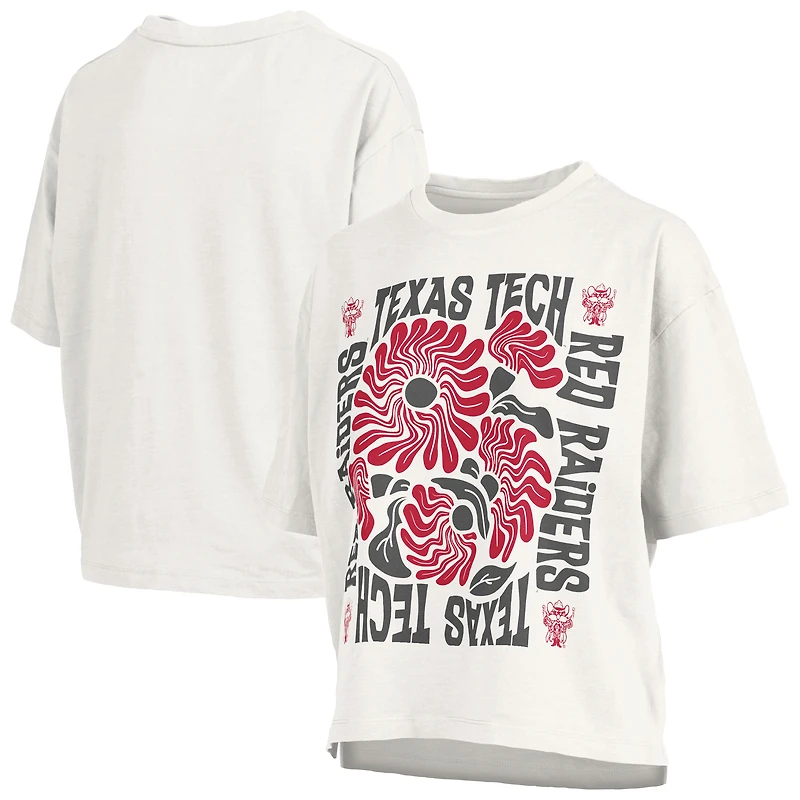 Women's Pressbox White Texas Tech Red Raiders Elena Oversized Slub T-Shirt
