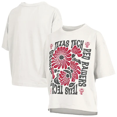 Women's Pressbox  White Texas Tech Red Raiders Elena Oversized Slub T-Shirt