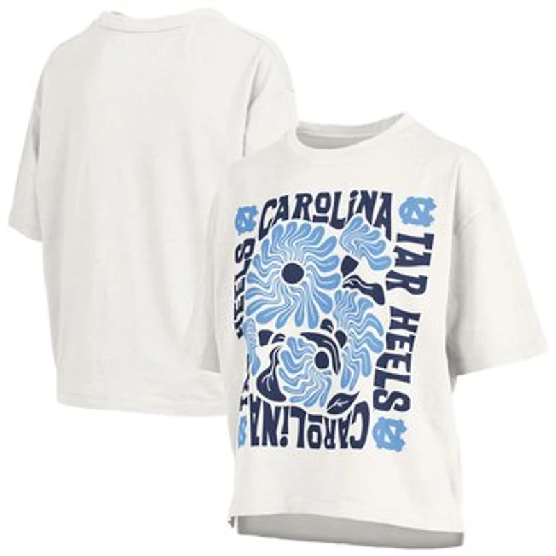 Women's Pressbox White North Carolina Tar Heels Elena Oversized Slub T-Shirt