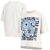 Women's Pressbox  White North Carolina Tar Heels Elena Oversized Slub T-Shirt