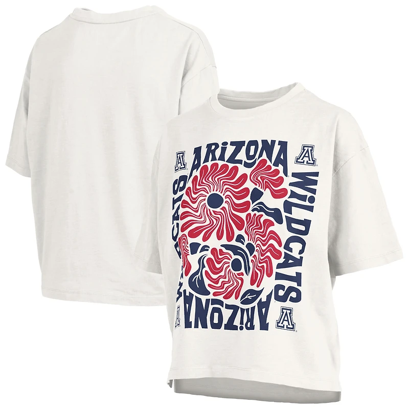 Women's Pressbox  White Arizona Wildcats Elena Oversized Slub T-Shirt