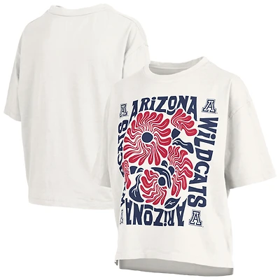 Women's Pressbox White Arizona Wildcats Elena Oversized Slub T-Shirt