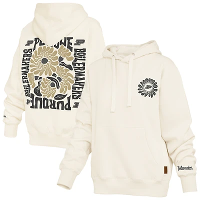 Women's Pressbox Cream Purdue Boilermakers Elena Janise Hoodie