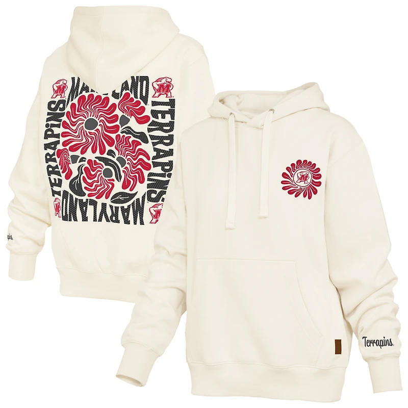 Women's Pressbox Cream Maryland Terrapins Elena Janise Hoodie