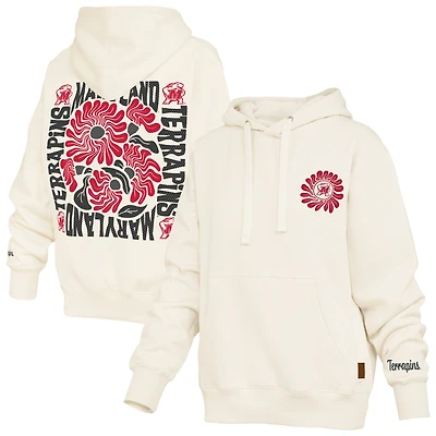 Women's Pressbox Cream Maryland Terrapins Elena Janise Hoodie