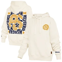 Women's Pressbox  Cream Michigan Wolverines Elena Janise Hoodie