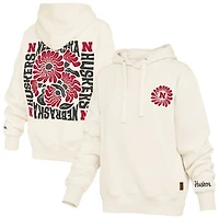 Women's Pressbox  Cream Nebraska Huskers Elena Janise Hoodie