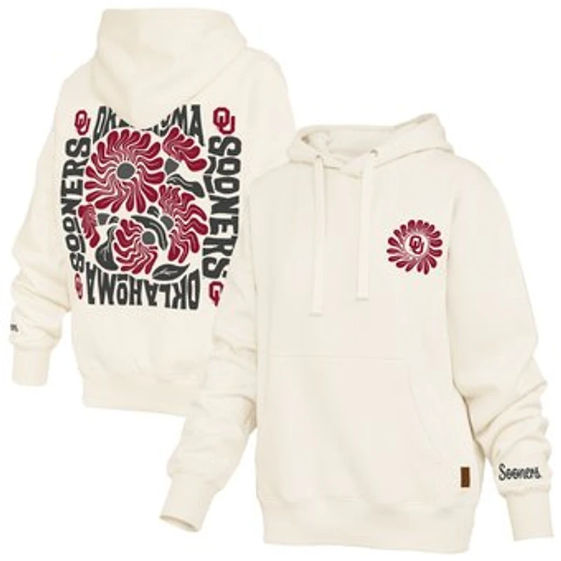 Women's Pressbox Cream Oklahoma Sooners Elena Janise Hoodie