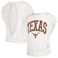 Women's Pressbox  Cream Texas Longhorns Nelson Movement Open Back Slub T-Shirt