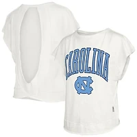 Women's Pressbox  Cream North Carolina Tar Heels Nelson Movement Open Back Slub T-Shirt