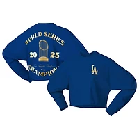 Women's Fanatics  Royal Los Angeles Dodgers 2025 World Series Champions Trophy Spirit Jersey Cropped Long Sleeve T-Shirt