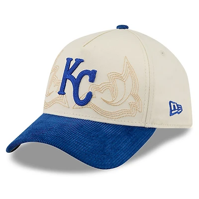 Men's New Era Stone Kansas City Royals Western Stitch 9FORTY A-Frame Adjustable Hat