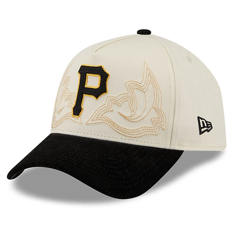 Men's New Era Stone Pittsburgh Pirates Western Stitch 9FORTY A-Frame Adjustable Hat