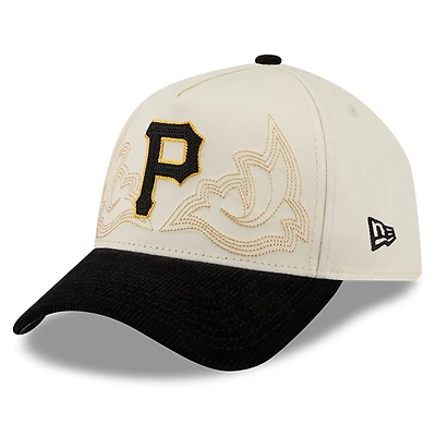 Men's New Era Stone Pittsburgh Pirates Western Stitch 9FORTY A-Frame Adjustable Hat