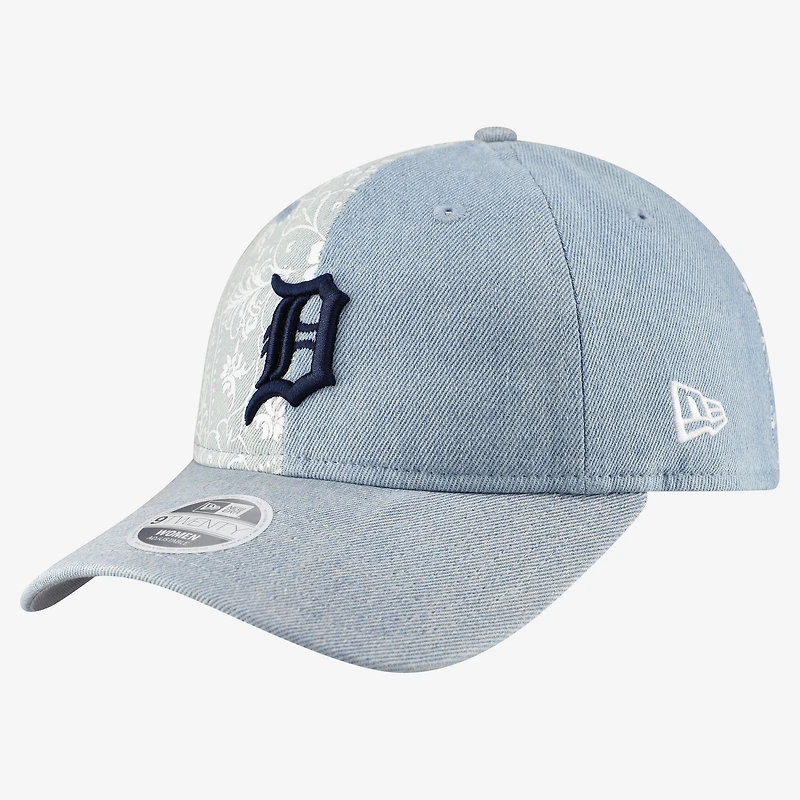 Women's New Era  Detroit Tigers Denim Patchwork 9TWENTY Adjustable Hat