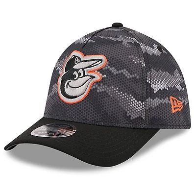 Men's New Era Black Baltimore Orioles Camo 39THIRTY A-Frame Flex Hat