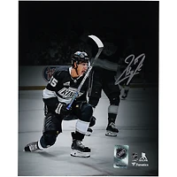 Quinton Byfield Los Angeles Kings Autographed 8" x 10" Black Jersey Celebration Spotlight Photograph