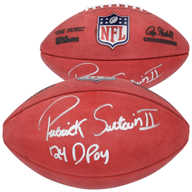 Patrick Surtain II Denver Broncos Autographed Wilson Duke Full Color Football with "24 DPOY" Inscription