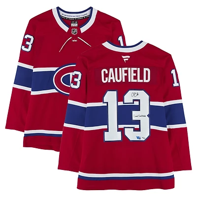 Cole Caufield Montreal Canadiens Autographed Red Fanatics Premium Jersey with "Goal Caufield" Inscription - Limited Edition of 10