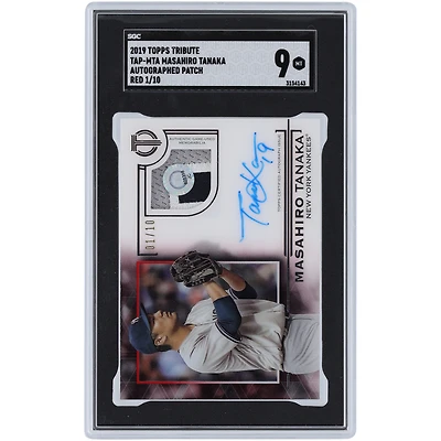 Masahiro Tanaka New York Yankees Autographed 2019 Topps Tribute Red Patch Relic #TAP-MTA #1/10 SGC Authenticated MT 9 Card
