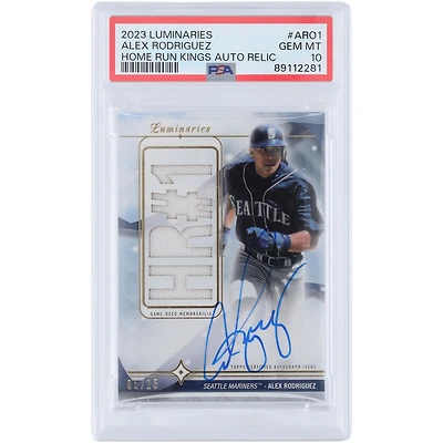 Alex Rodriguez Seattle Mariners Autographed 2023 Topps Luminaries Home Run Kings Relic #HRKAR-AR01 #5/15 PSA Authenticated 10 Card