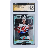 Jack Hughes New Jersey Devils Autographed 2019-20 O-Pee-Chee Platinum Marquee Rookies #200 CGC Fanatics Witnessed Authenticated 9.5/10 Rookie Card