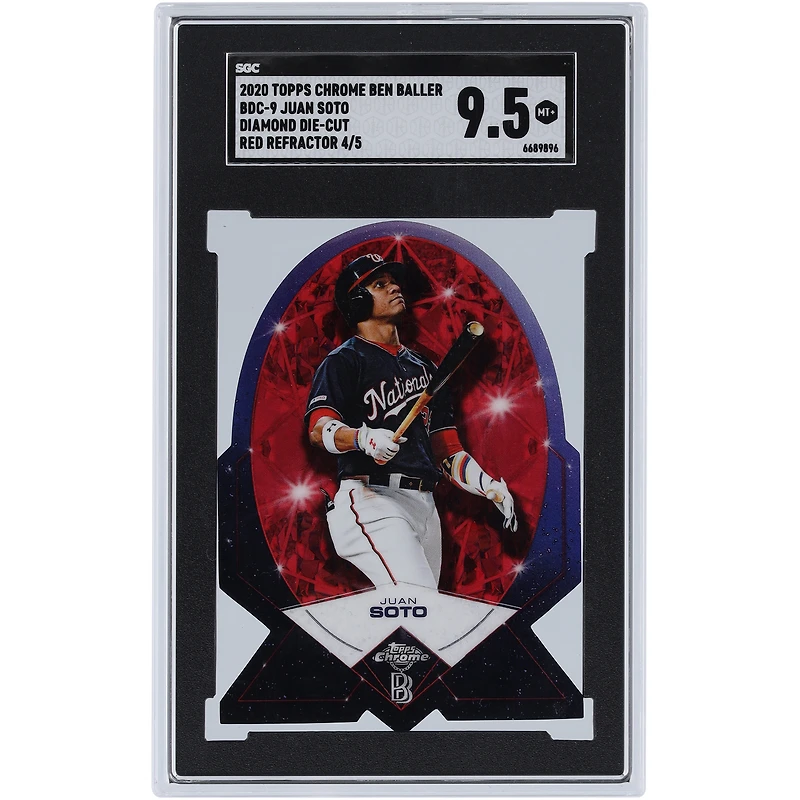Juan Soto Washington Nationals 2020 Topps Chrome Ben Baller Diamond Die-Cut Red Refractor #BDC-9 #4/5 SGC Authenticated 9.5 Card