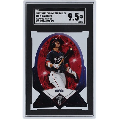 Juan Soto Washington Nationals 2020 Topps Chrome Ben Baller Diamond Die-Cut Red Refractor #BDC-9 #4/5 SGC Authenticated 9.5 Card