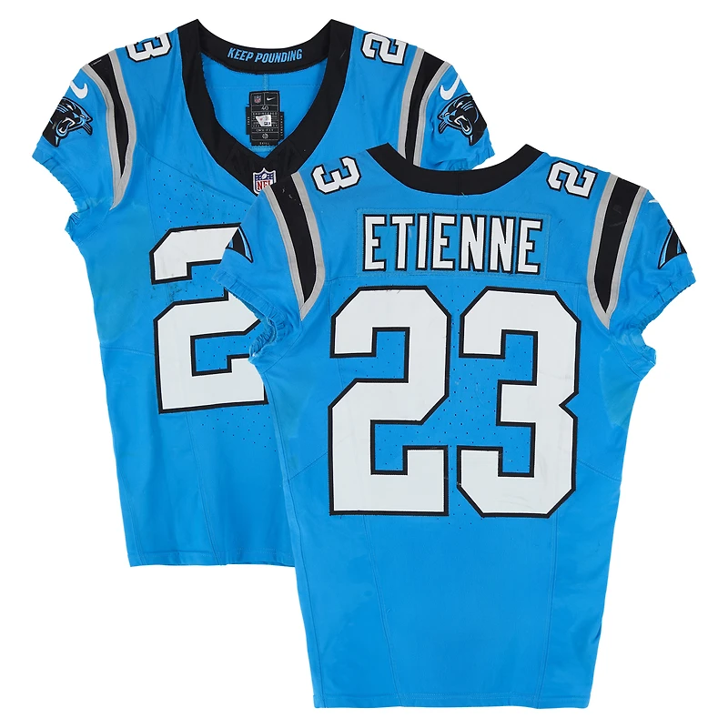 Trevor Etienne Carolina Panthers Game-Used #23 Blue Nike Jersey vs. Dallas Cowboys on October 12, 2025