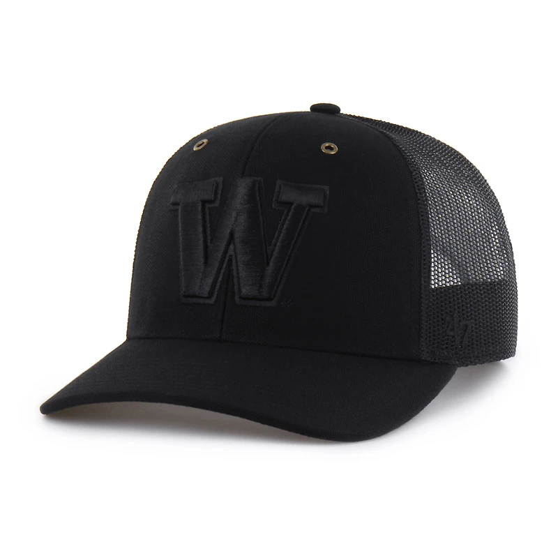Men's Carhartt x '47 Black Washington Huskies Trucker Adjustable Hat