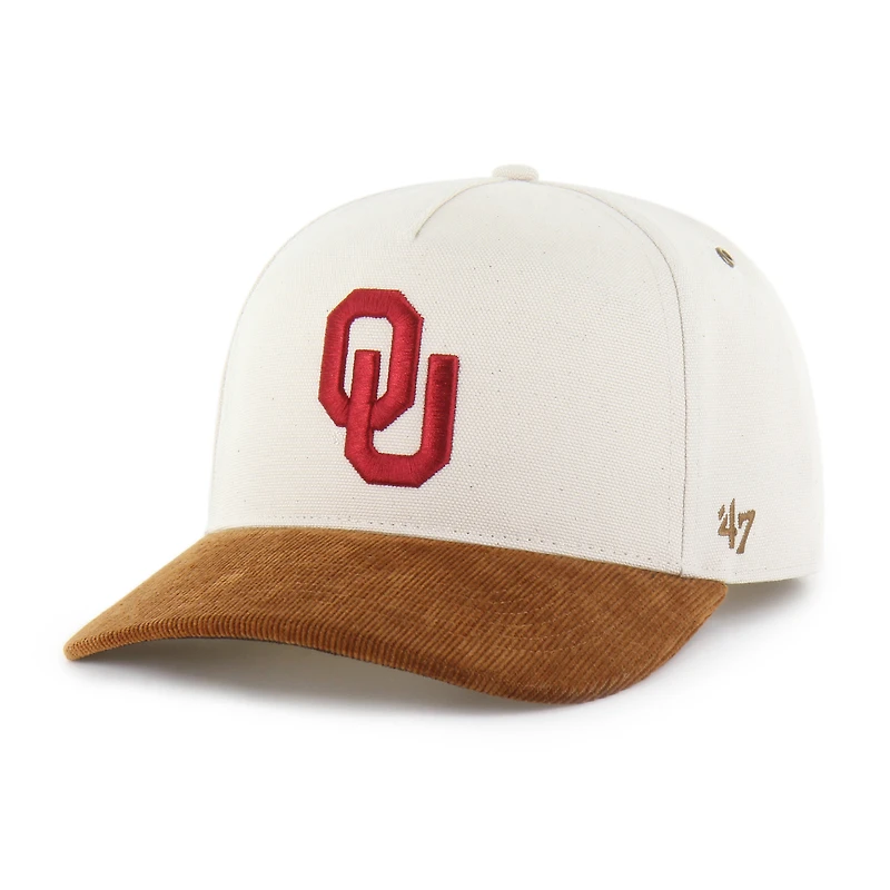 Men's Carhartt x '47 Natural/Brown Oklahoma Sooners Undyed Relaxed Hitch Adjustable Hat