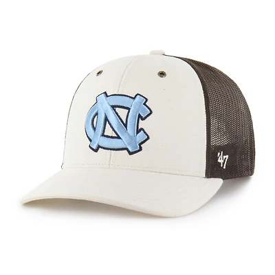 Men's Carhartt x '47 Natural/Brown North Carolina Tar Heels Undyed Trucker Adjustable Hat
