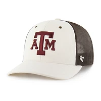 Men's Carhartt x '47 Natural/Brown Texas A&M Aggies Undyed Trucker Adjustable Hat