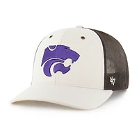 Men's Carhartt x '47 Natural/Brown Kansas State Wildcats Undyed Trucker Adjustable Hat
