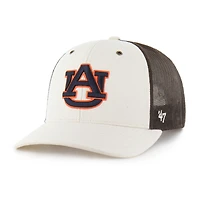 Men's Carhartt x '47 Natural/Brown Auburn Tigers Undyed Trucker Adjustable Hat