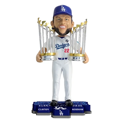 FOCO Clayton Kershaw Los Angeles Dodgers Back-to-Back World Series Champions 8" Bobblehead
