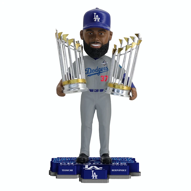 FOCO Teoscar Hernández Los Angeles Dodgers Back-to-Back World Series Champions 8" Bobblehead
