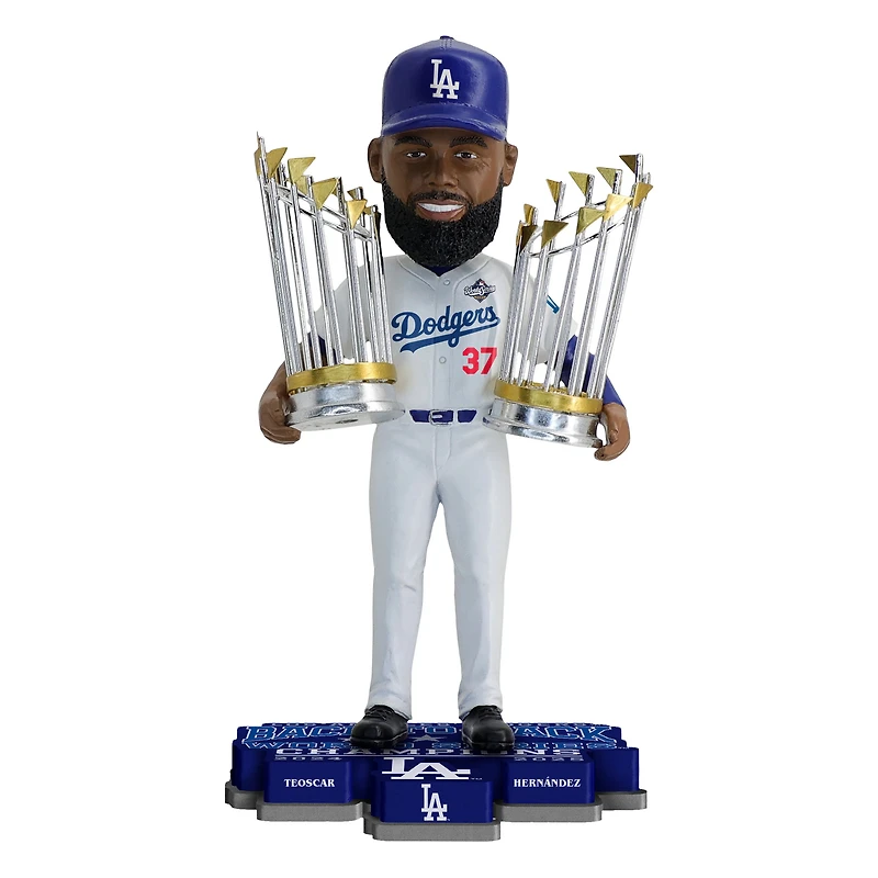 FOCO Teoscar Hernández Los Angeles Dodgers Back-to-Back World Series Champions 8" Bobblehead