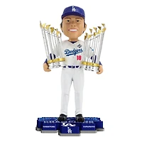 FOCO Yoshinobu Yamamoto Los Angeles Dodgers Back-to-Back World Series Champions 8" Bobblehead
