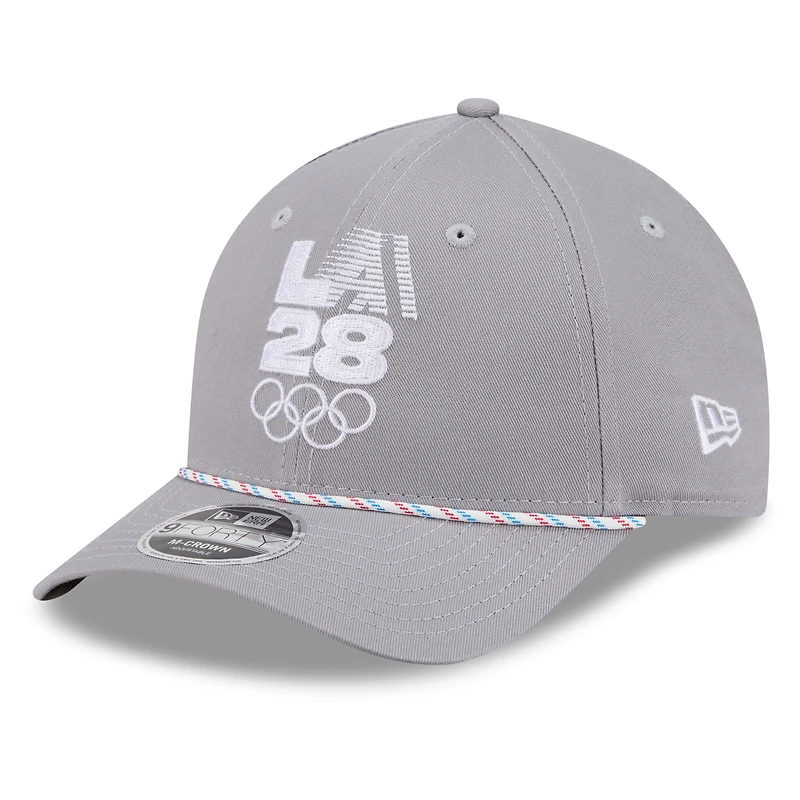 Men's New Era  Gray LA28 Patriotic Rope M-Crown 9FORTY Adjustable Hat