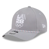Men's New Era  Gray LA28 Patriotic Rope M-Crown 9FORTY Adjustable Hat