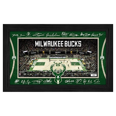 Highland Mint  Milwaukee Bucks 2025 Signature Court Framed Picture