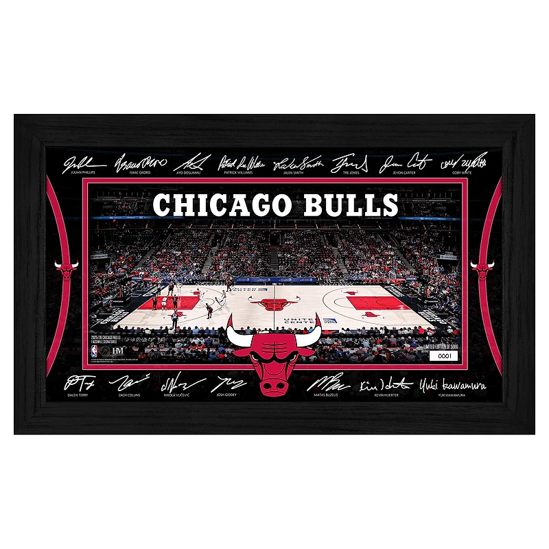 Highland Mint  Chicago Bulls 2025 Signature Court Framed Picture