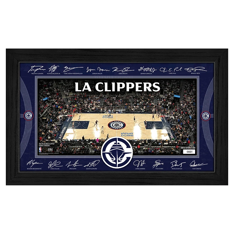 Highland Mint  LA Clippers 2025 Signature Court Framed Picture