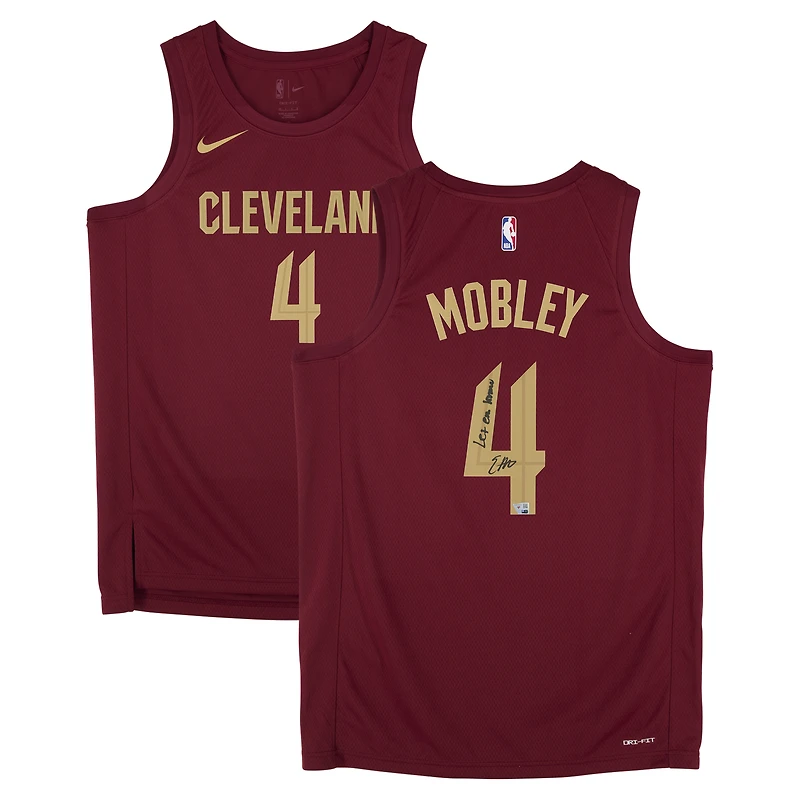 Evan Mobley Cleveland Cavaliers Autographed Red Nike 2022-23 Icon Edition Swingman Jersey with "Let Em Know' Inscription